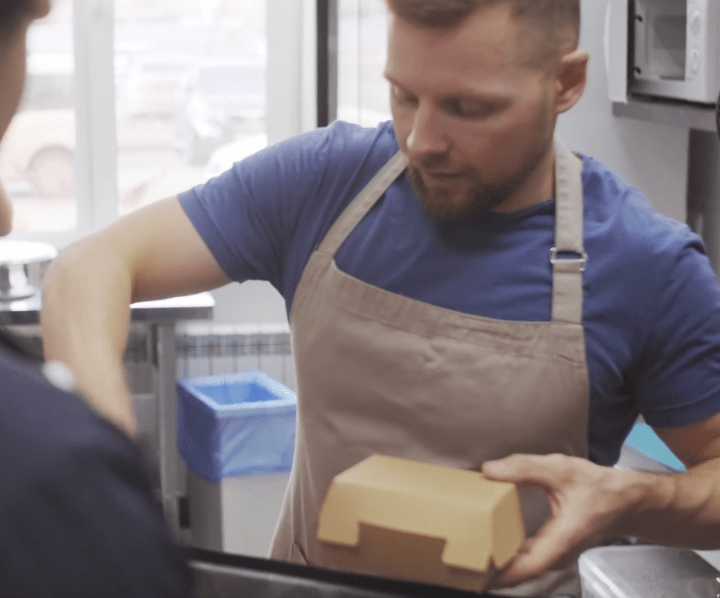 Chef focus on food
